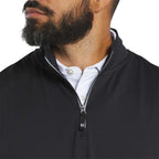 FootJoy Performance Quarter Zip Golf Vest for Men Laser Engraving - Black - Front On Model