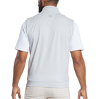 FootJoy Performance Quarter Zip Golf Vest for Men Laser Engraving - Grey - Back On Model