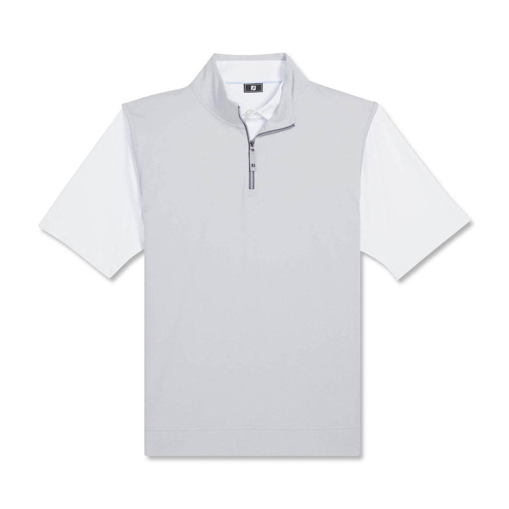 FootJoy Performance Quarter Zip Golf Vest for Men Laser Engraving - Grey - Front Flat