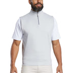 FootJoy Performance Quarter Zip Golf Vest for Men Laser Engraving - Grey - Front On Model 2