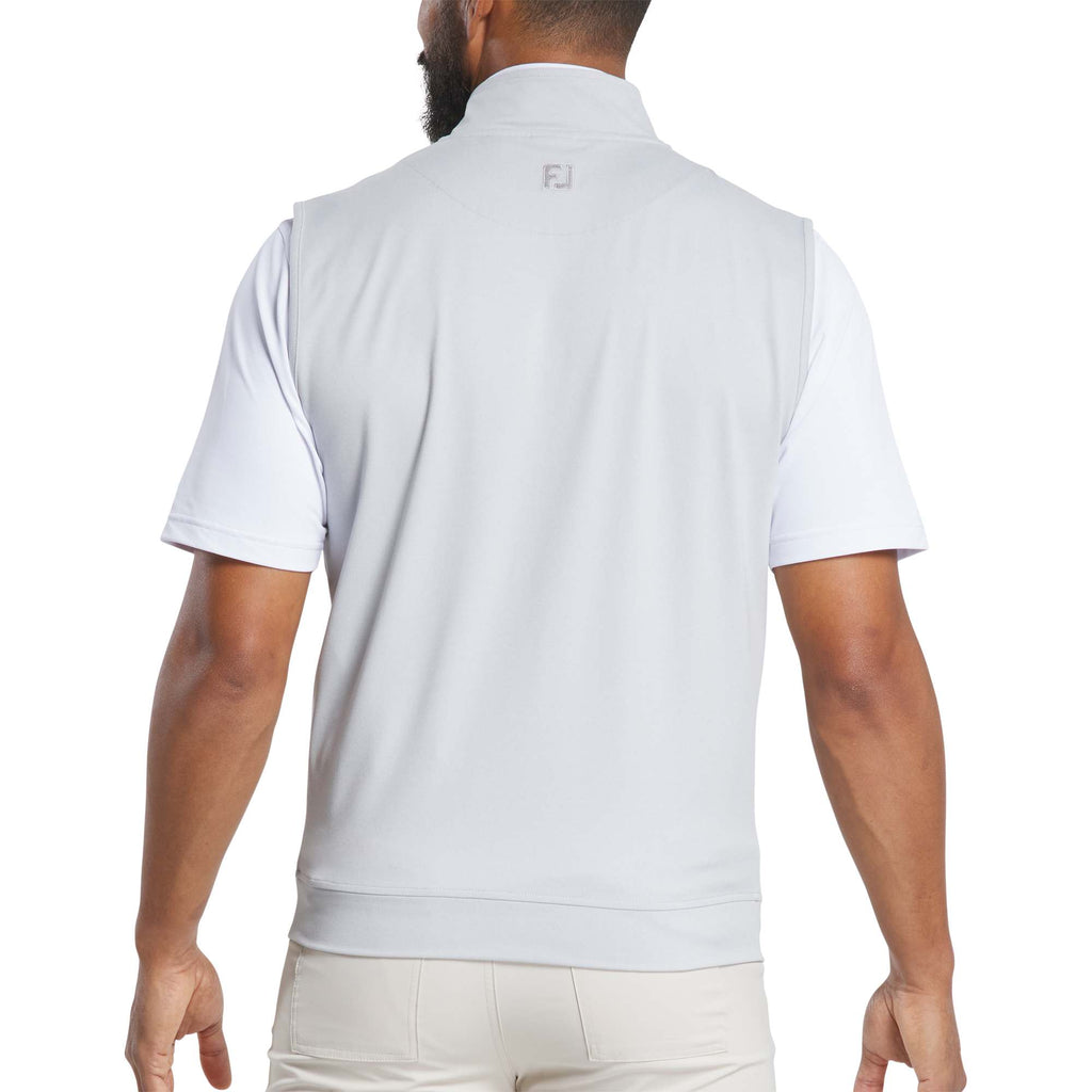 FootJoy Performance Quarter Zip Golf Vest for Men Transfer - Grey - Back On Model