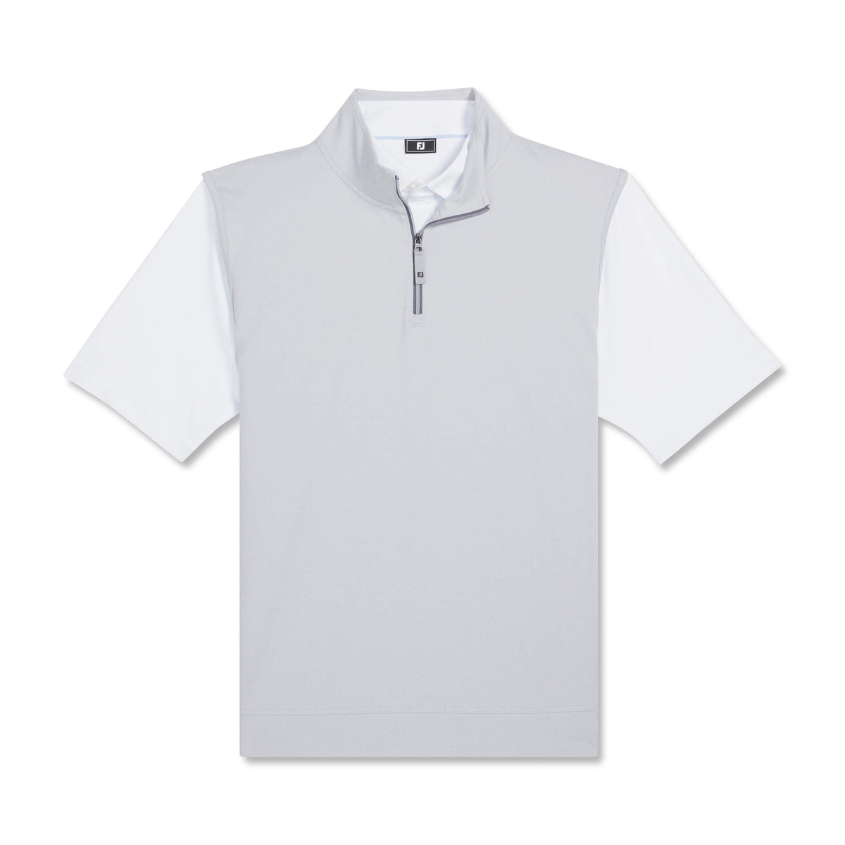 FootJoy Performance Quarter Zip Golf Vest for Men Transfer - Grey - Front Flat