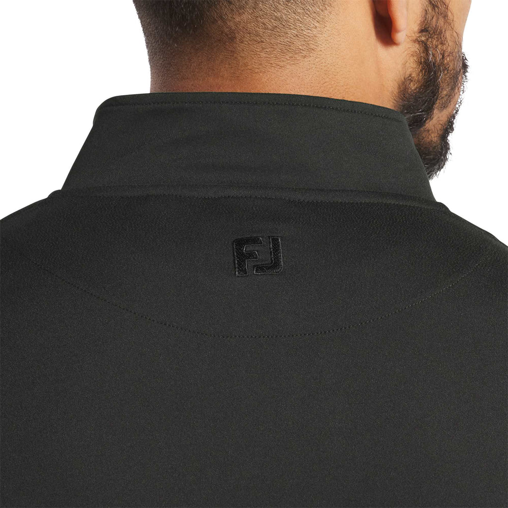 FootJoy Performance Quarter Zip Pullover for Men Embroidery - Black - Back On Model 2