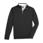 FootJoy Performance Quarter Zip Pullover for Men Embroidery - Black - Front Flat