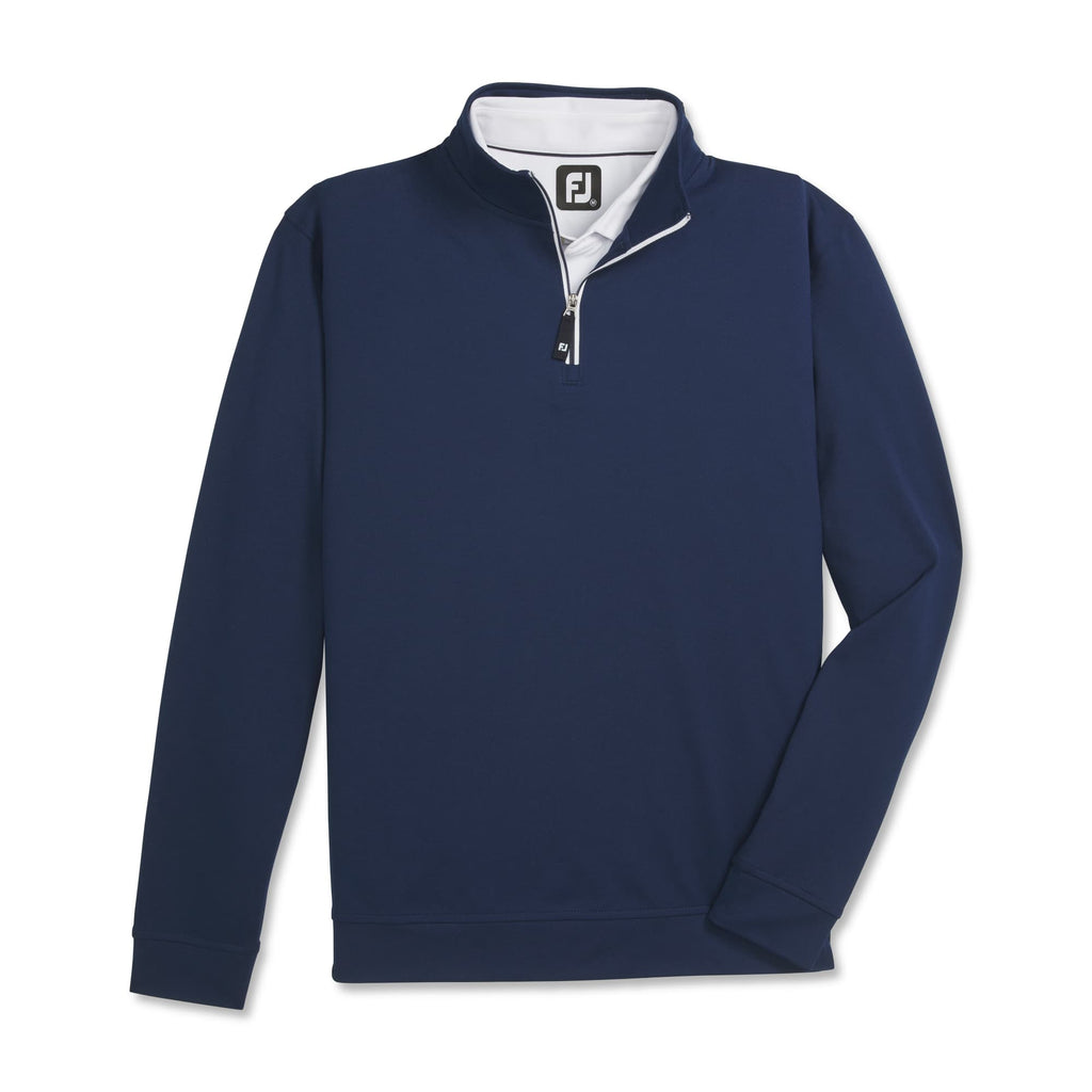FootJoy Performance Quarter Zip Pullover for Men Embroidery - Navy - Front Flat