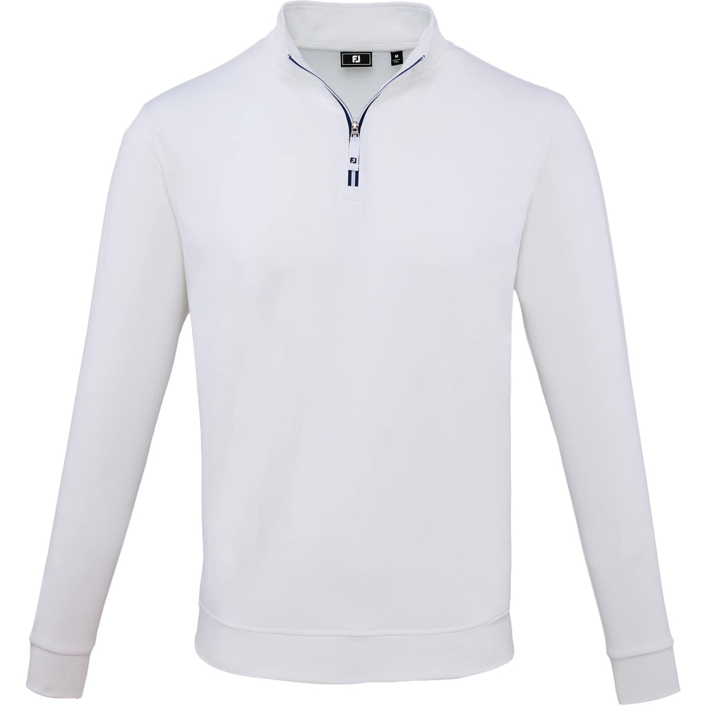 FootJoy Performance Quarter Zip Pullover for Men Embroidery - White - Front