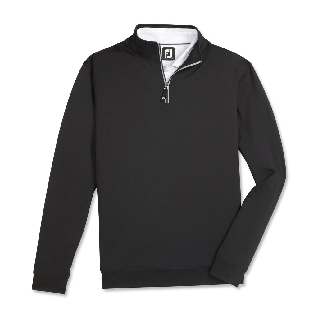 FootJoy Performance Quarter Zip Pullover for Men Transfer - Black - Front Flat