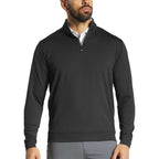 FootJoy Performance Quarter Zip Pullover for Men Transfer - Black - Front On Model
