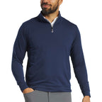 FootJoy Performance Quarter Zip Pullover for Men Transfer - Navy - Front On Model