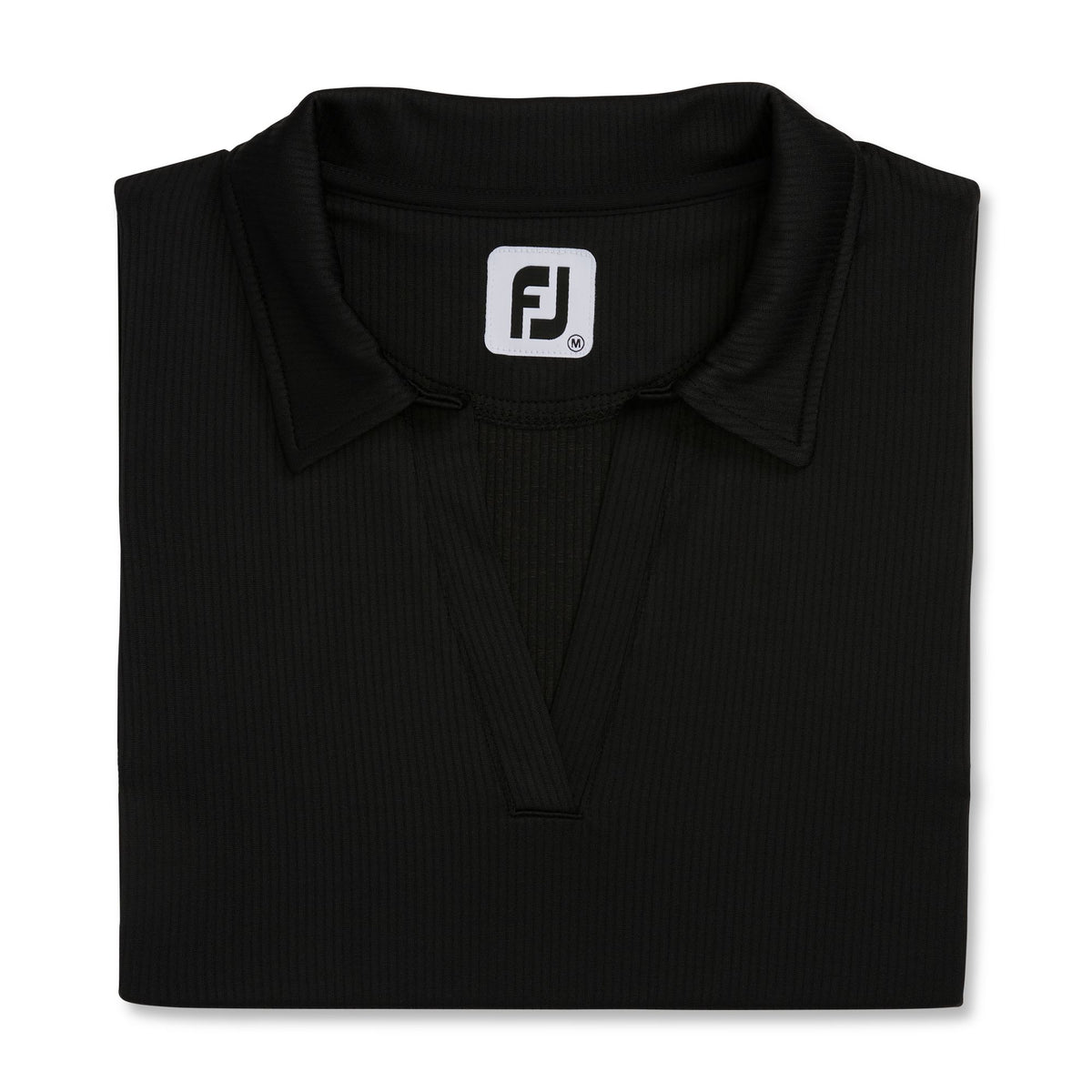 FootJoy Racerback Performance Golf Tank Polo for Women Embroidery - Black - Flat