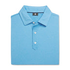 FootJoy Solid Lisle Performance Golf Polo for Men Transfer - Aspen Blue Heather - Front Flat