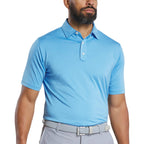 FootJoy Solid Lisle Performance Golf Polo for Men Transfer - Aspen Blue Heather - Front On Model