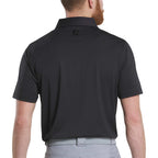 FootJoy Solid Lisle Performance Golf Polo for Men Transfer - Black - Front Back