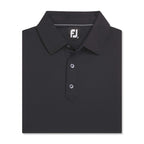 FootJoy Solid Lisle Performance Golf Polo for Men Transfer - Black - Front Flat