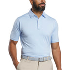 FootJoy Solid Lisle Performance Golf Polo for Men Transfer - Sky - Front On Model