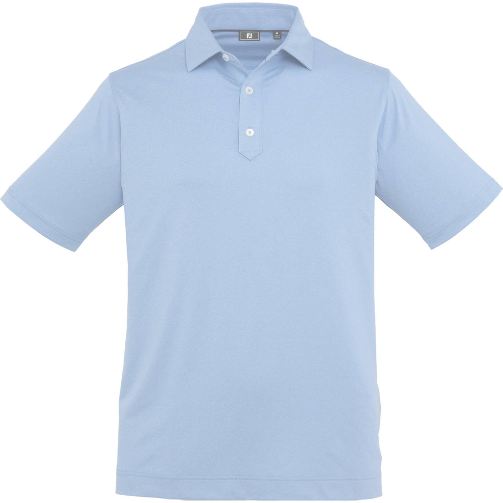 FootJoy Solid Lisle Performance Golf Polo for Men Transfer - Sky - Front