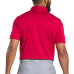 FootJoy Solid Lisle Performance Golf Polo for Men Transfer - Vin Red - Back On Model