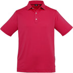 FootJoy Solid Lisle Performance Golf Polo for Men Transfer - Vin Red - Front 2