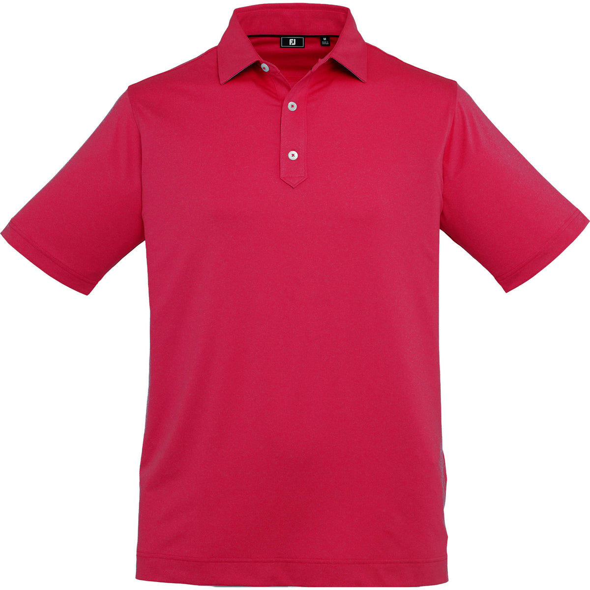 FootJoy Solid Lisle Performance Golf Polo for Men Transfer - Vin Red - Front 2