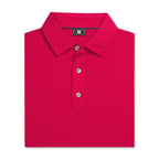 FootJoy Solid Lisle Performance Golf Polo for Men Transfer - Vin Red - Front