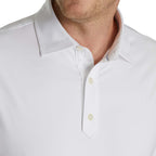 FootJoy Solid Lisle Performance Golf Polo for Men Transfer - White - Front On Model 2
