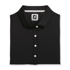 FootJoy Solid Lisle Performance Golf Polo for Women Laser Engraving - Black - Front Flat