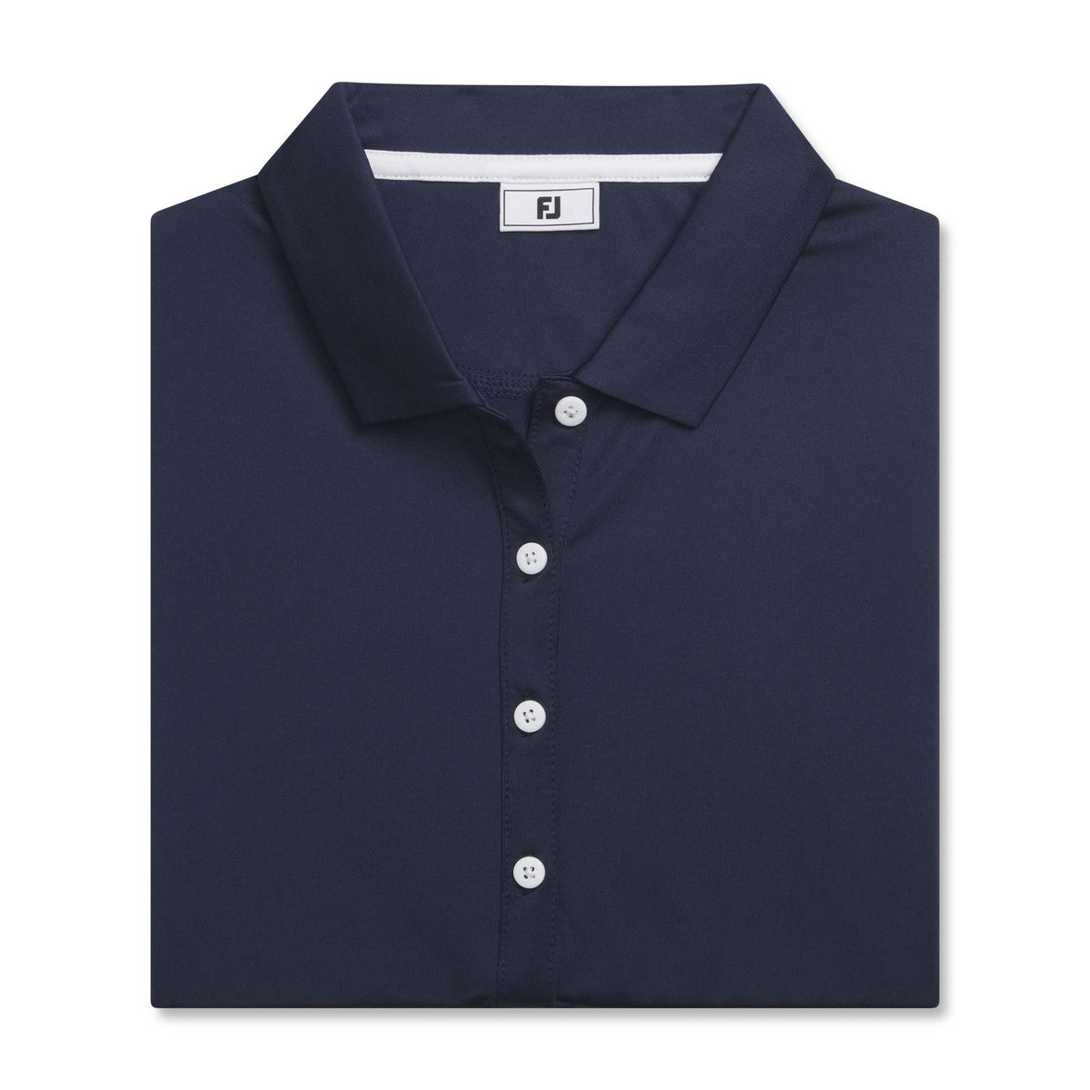 FootJoy Solid Lisle Performance Golf Polo for Women Laser Engraving - Navy - Front Flat
