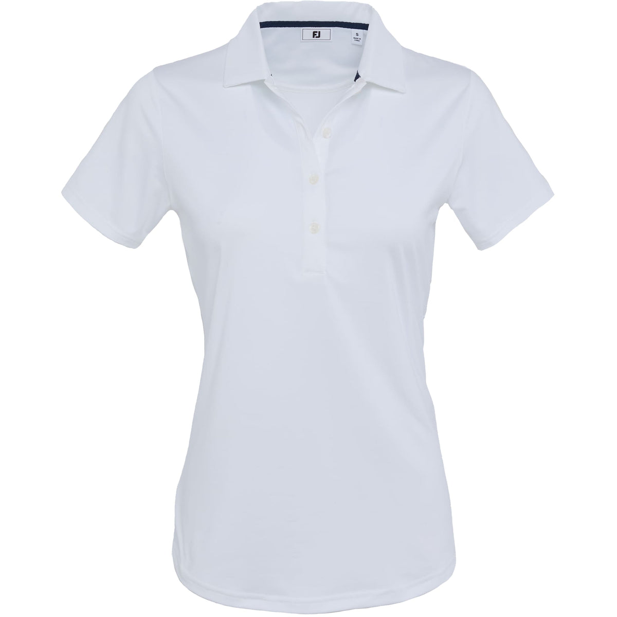 FootJoy Solid Lisle Performance Golf Polo for Women Transfer - White - Front