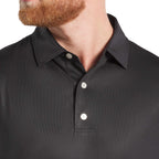 FootJoy Tonal Dot Performance Golf Polo for Men Embroidery - Black - Front On Model