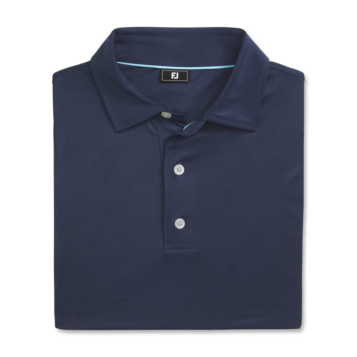 FootJoy Tonal Dot Performance Golf Polo for Men Embroidery - Navy - Front Flat