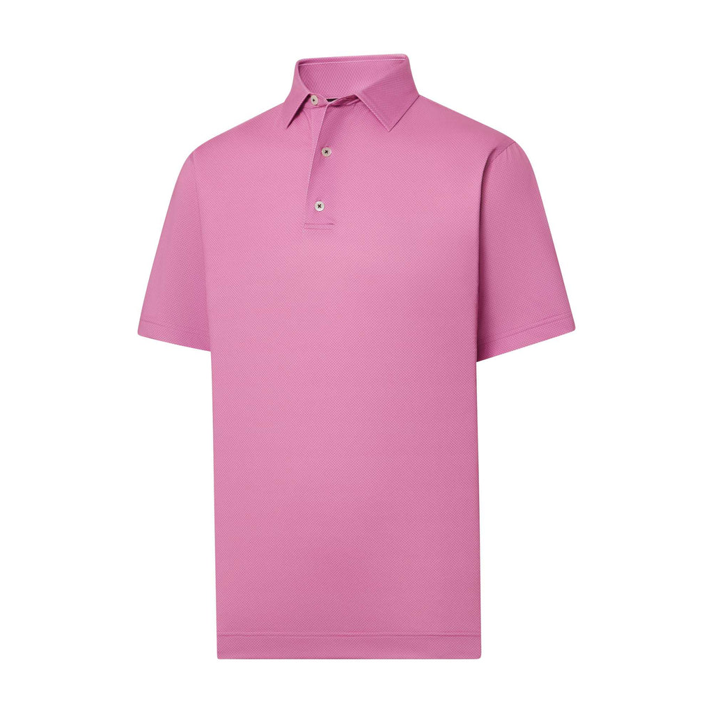 FootJoy Tonal Dot Performance Golf Polo for Men Embroidery - Pink Zircon - Left Angle