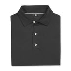 FootJoy Tonal Dot Performance Golf Polo for Men Transfer - Black - Front Flat