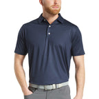 FootJoy Tonal Dot Performance Golf Polo for Men Transfer - Navy - Front On Model