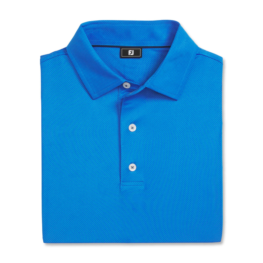 FootJoy Tonal Dot Performance Golf Polo for Men Transfer - New Royal - Front Flat