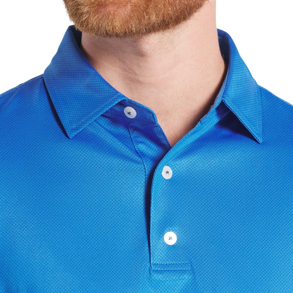 FootJoy Tonal Dot Performance Golf Polo for Men Transfer - New Royal - Front On Model