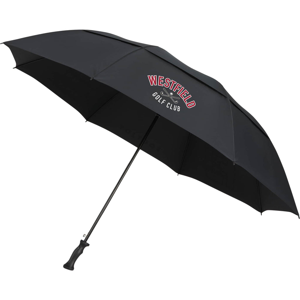 FootJoy Vented Golf Umbrella with Storage Sleeve, 68 Inches Transfer - Black - Right Angle
