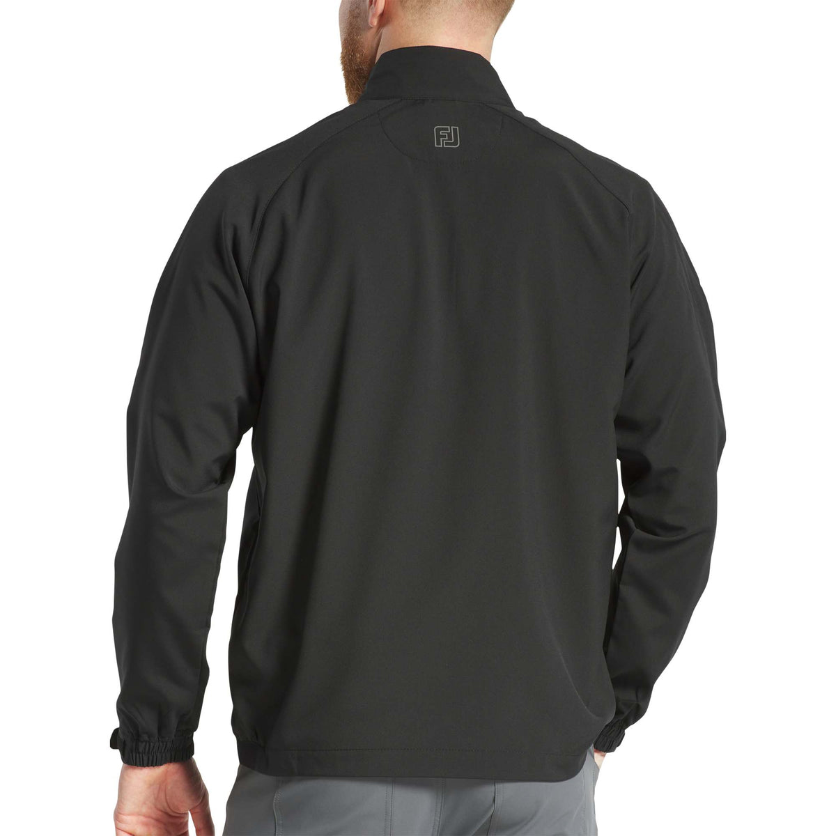 FootJoy Zephyr Half Zip Windshirt for Men Embroidery - Black - Back On Model 2