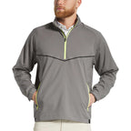 FootJoy Zephyr Half Zip Windshirt for Men Embroidery - Charcoal - Front On Model