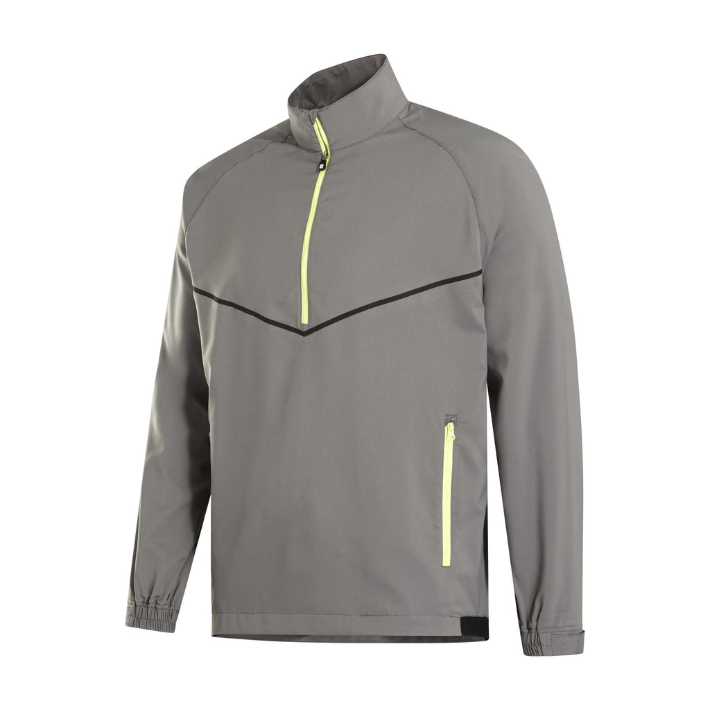 FootJoy Zephyr Half Zip Windshirt for Men Embroidery - Charcoal - Left Angle Flat