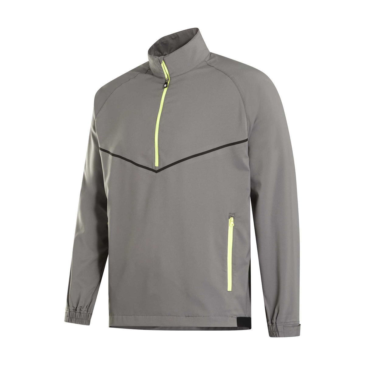 FootJoy Zephyr Half Zip Windshirt for Men Embroidery - Charcoal - Left Angle Flat