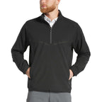 FootJoy Zephyr Half Zip Windshirt for Men Transfer - Black - Front On Model