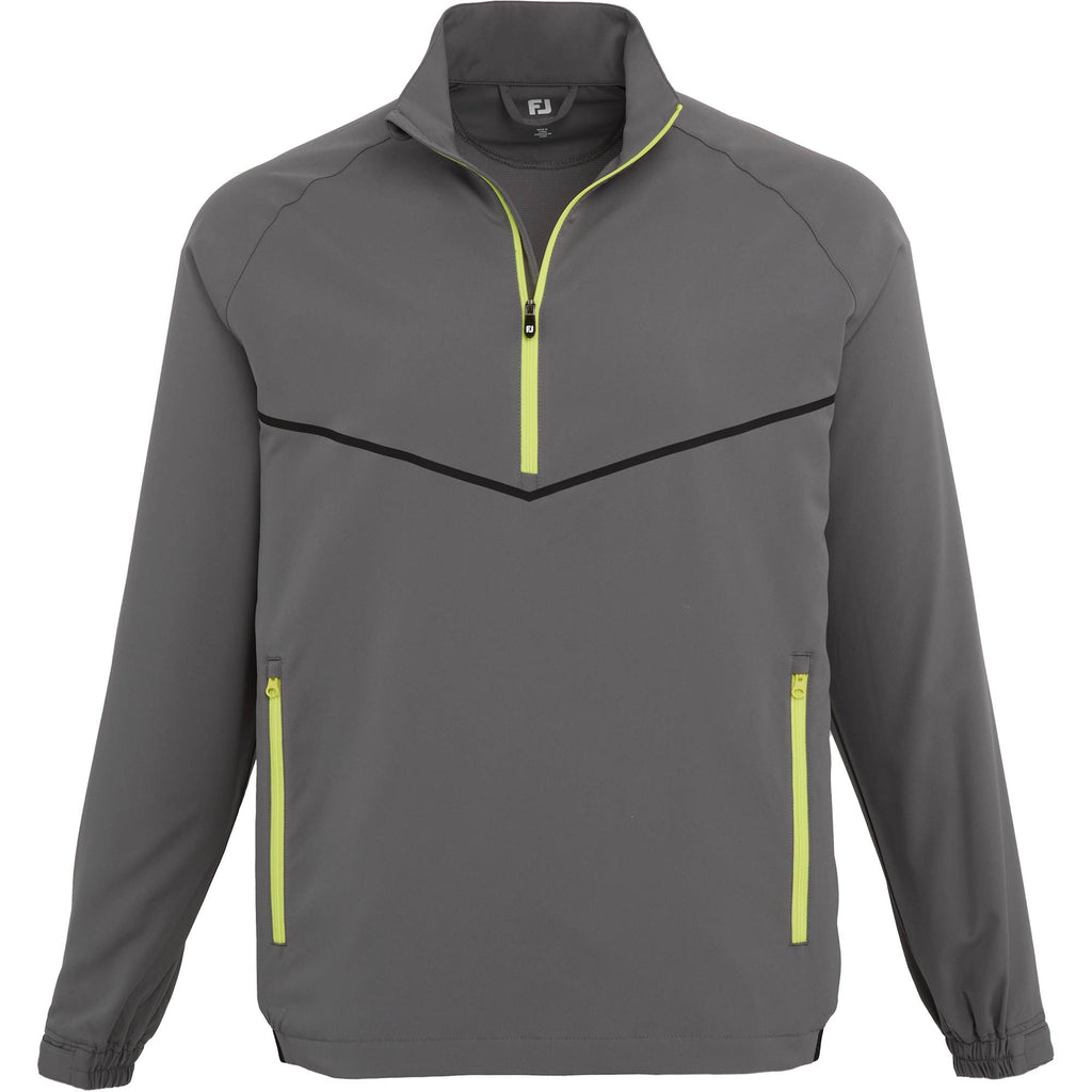 FootJoy Zephyr Half Zip Windshirt for Men Transfer - Charcoal - Front