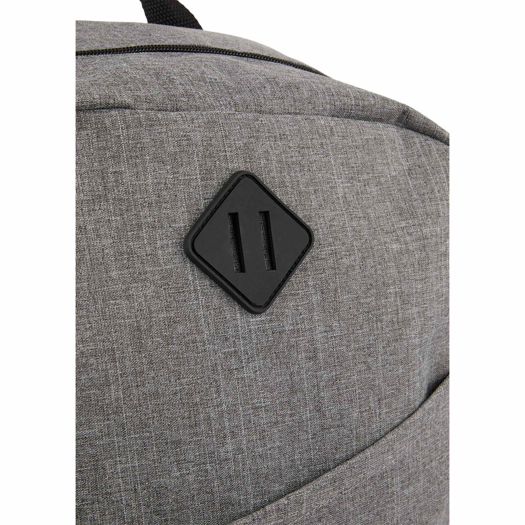 Forrest Heathered Laptop Backpack in Recycled PET, 15 Inch Embroidery - Gray - Detail