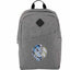 Forrest Heathered Laptop Backpack in Recycled PET, 15 Inch Embroidery - Gray - Front