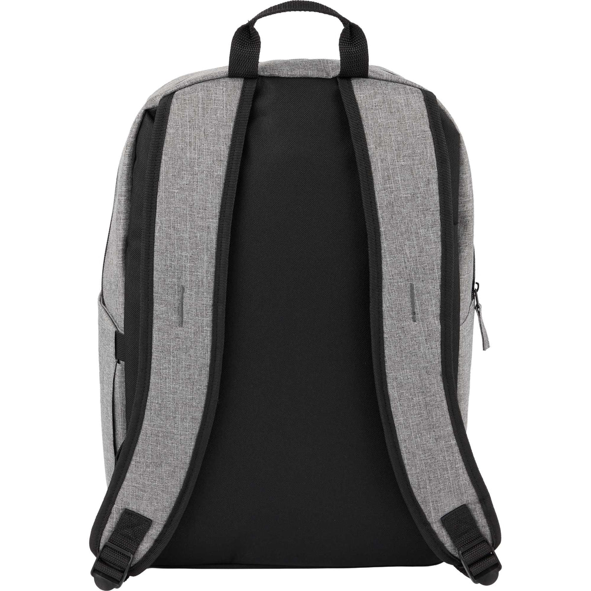 Forrest Heathered Laptop Backpack in Recycled PET, 15 Inch Transfer - Gray - Back