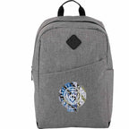 Forrest Heathered Laptop Backpack in Recycled PET, 15 Inch Transfer - Gray - Front