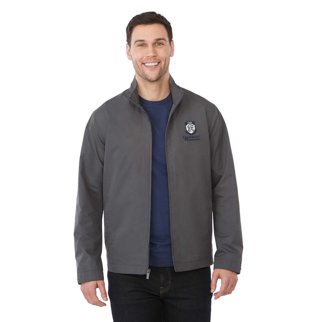 Foster Recycled Polyester Jacket for Men Transfer - Grey Storm - Front On Model 2