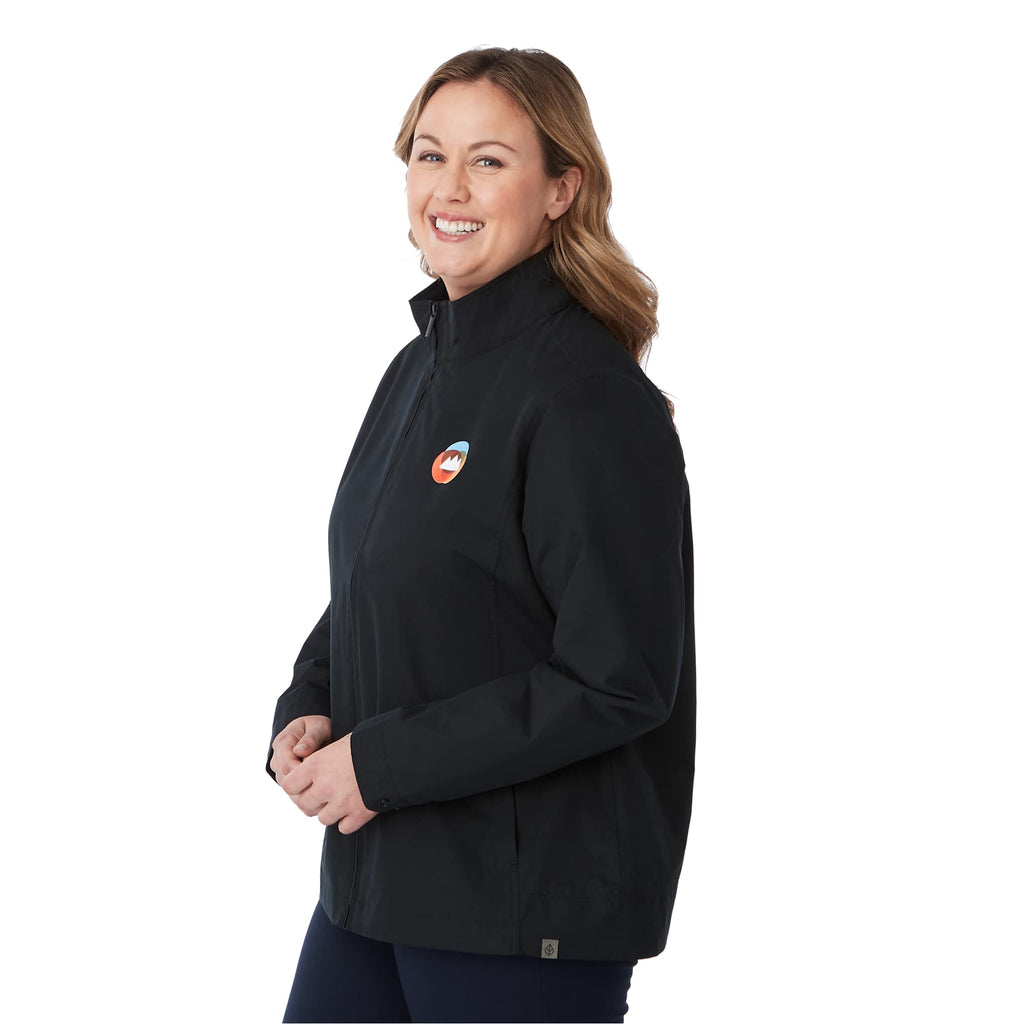 Foster Recycled Polyester Jacket for Women Debossing - Black - Left Angle On Model
