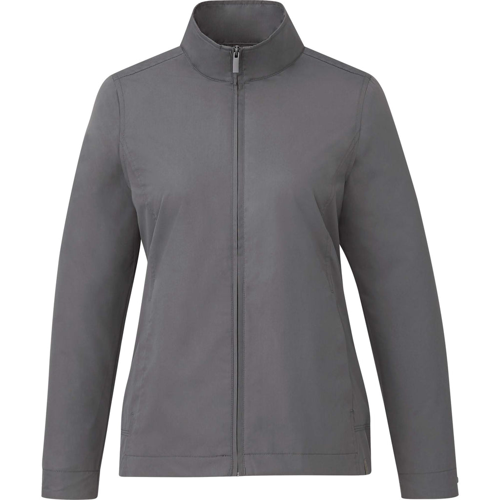 Foster Recycled Polyester Jacket for Women Debossing - Grey Storm - Front