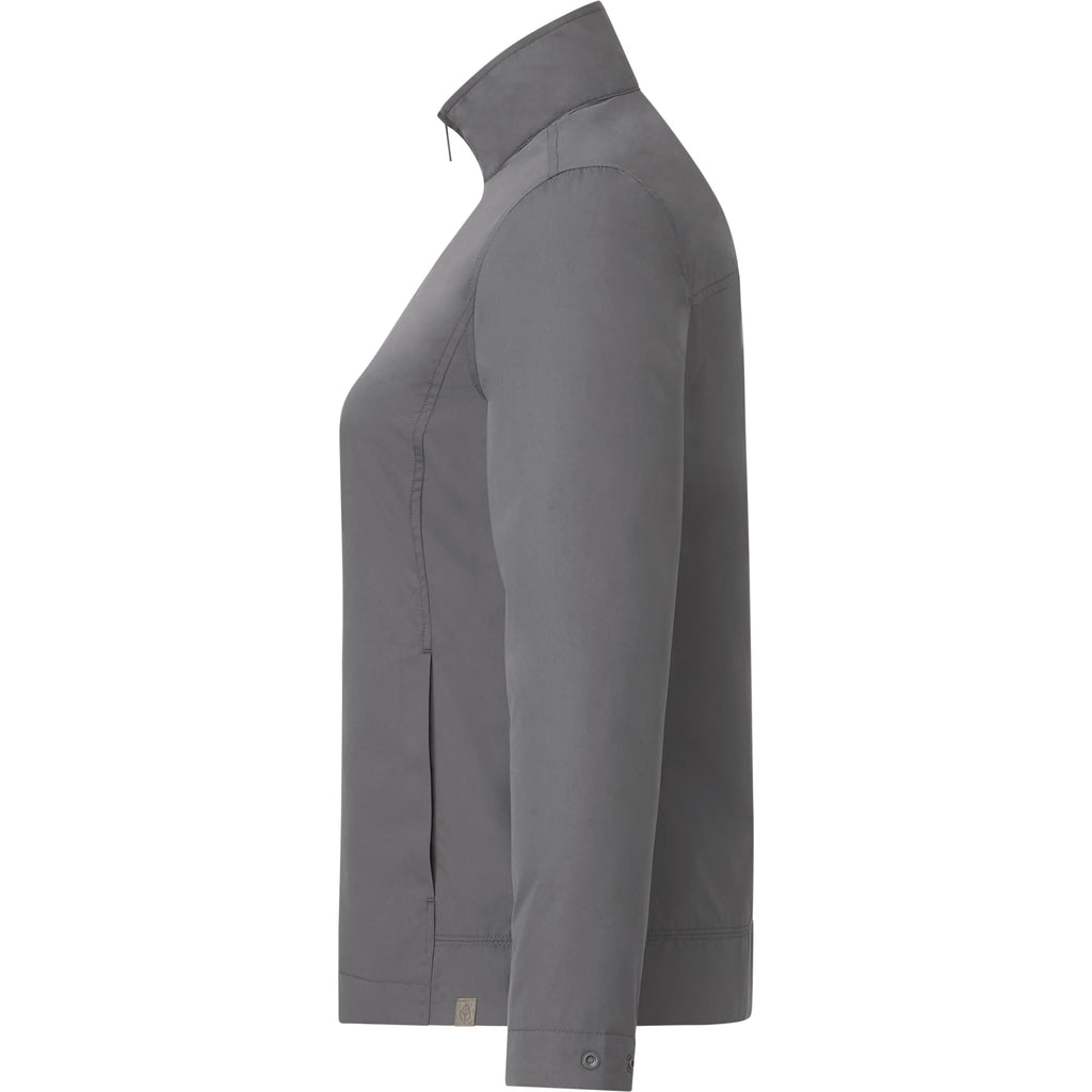 Foster Recycled Polyester Jacket for Women Debossing - Grey Storm - Left Side